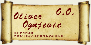 Oliver Ognjević vizit kartica